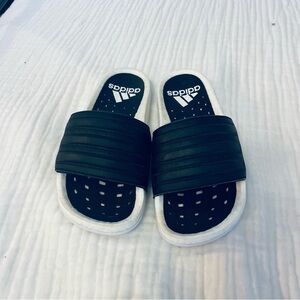Adidas Black and White Sporty Slide Sandals